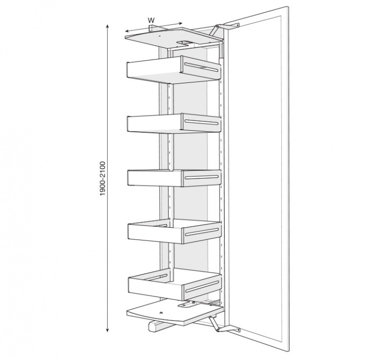 Quadra Tall Slide-Out Pantry Unit