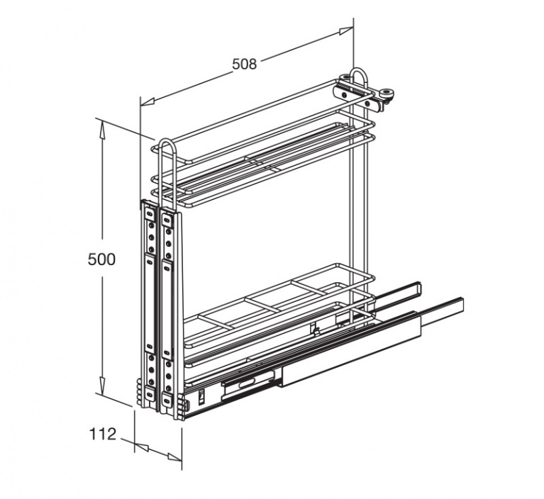 Narrow Side Mount Pull-out Utility Unit